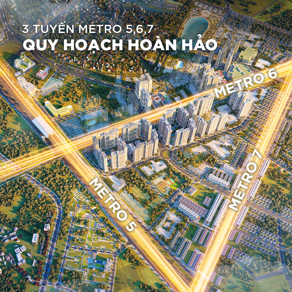 Quy hoạch 3 tuyến Metro 5-6-7 đi qua Vinhomes Smart City