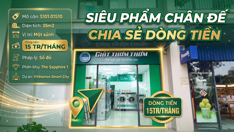 Bán shophouse sapphire 1 tòa s101 vinhomes smart city sẵn dòng tiền. Đầu tư vốn nhỏ