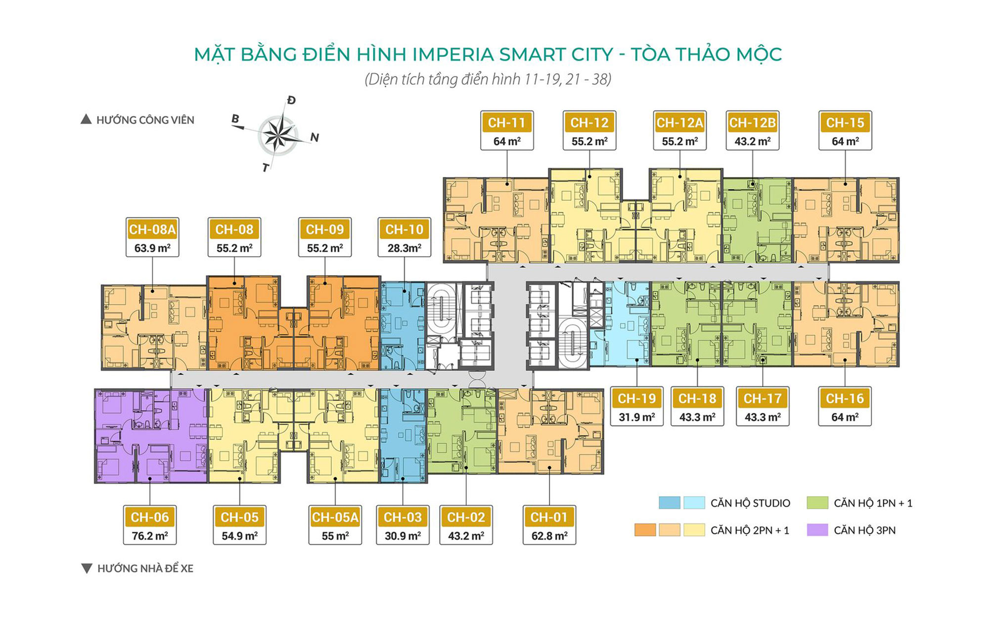 Mặt bằng thiết kế căn hộ tòa i5 imperia smart city