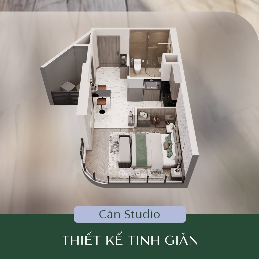 Phối cảnh căn hộ studio lumiere