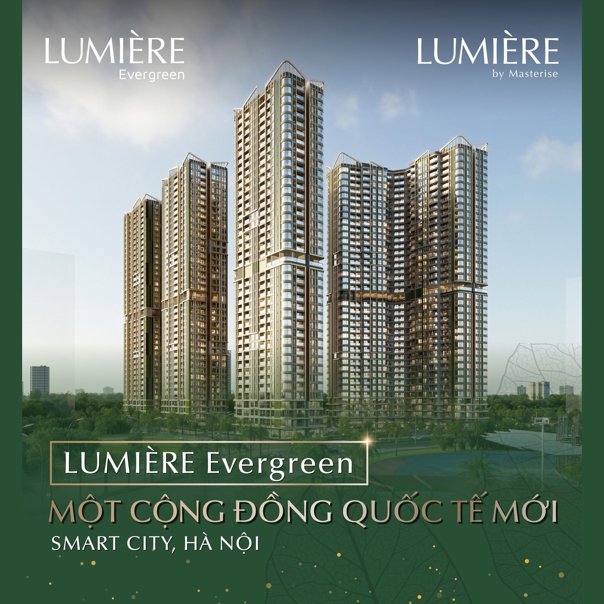 Phối cảnh phân khu lumiere evergreen vinhomes smart city