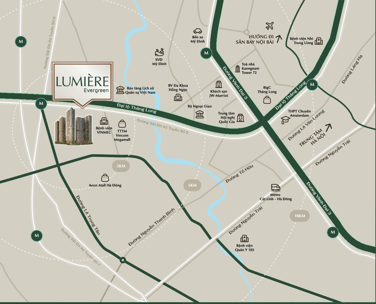 Vị trí phân khu lumiere evergreen vinhomes smart city